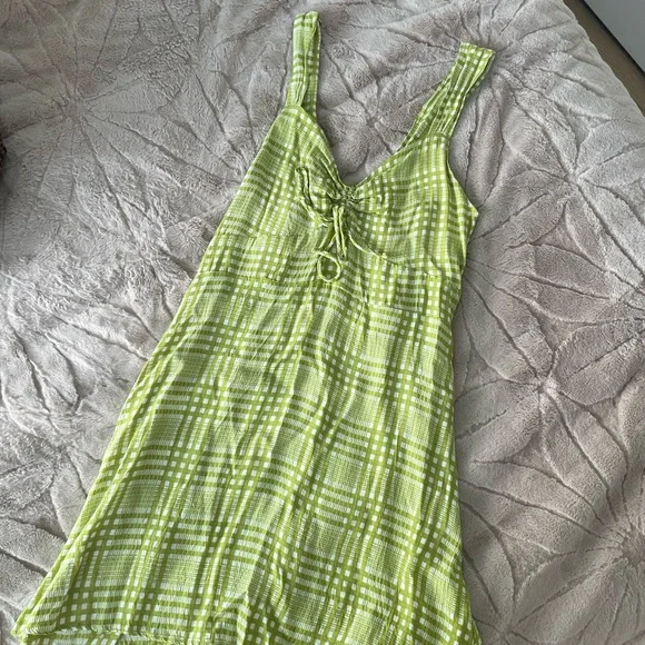 Faithfull the brand green gingham dress - Picture 1 of 4